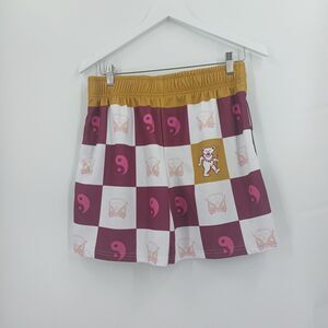 mens grateful dead medium swim trunks vw bus Volkswagen peace sign checkered